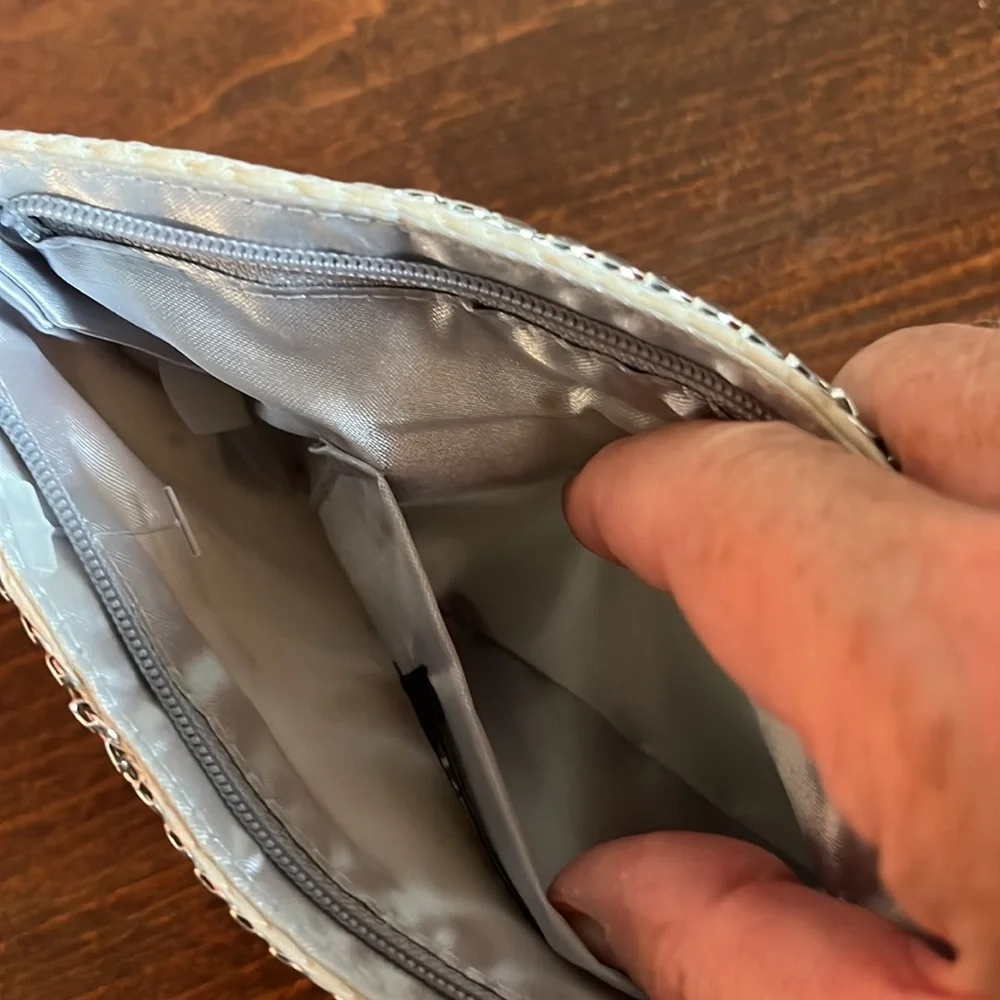Silver Metallic Wrist bag or Clutch NWOT
